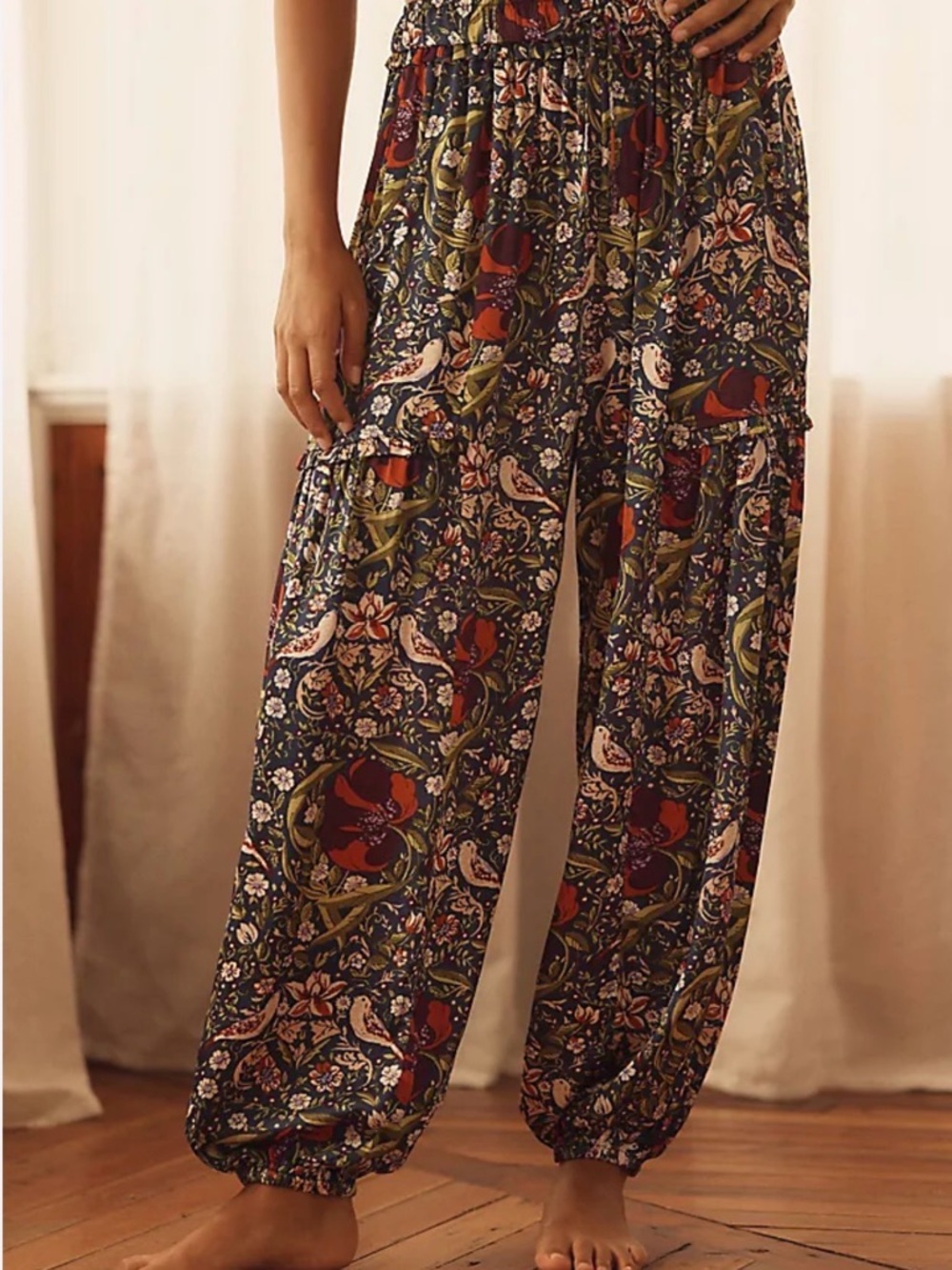 Anthropologie Lyre Bird Floral Balloon Pant-NWOT - Picture 5 of 5